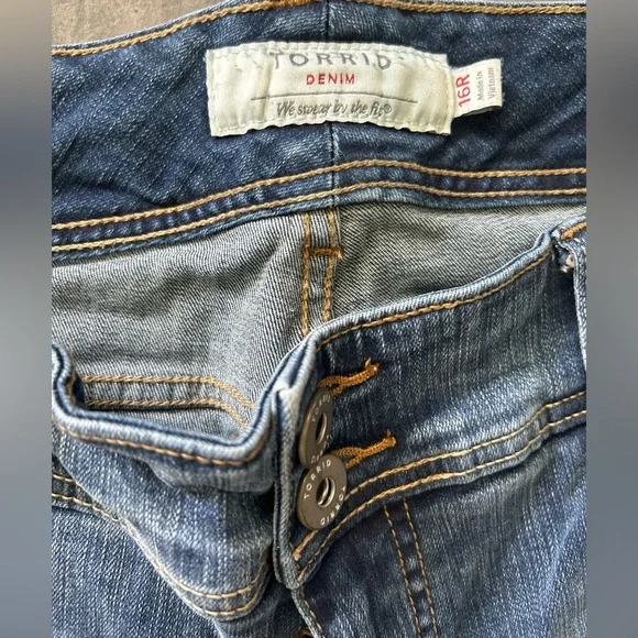 Talbots boyfriend, torrid distressed flare, JMS capris jeans lot bundle size 16 - Picture 5 of 10